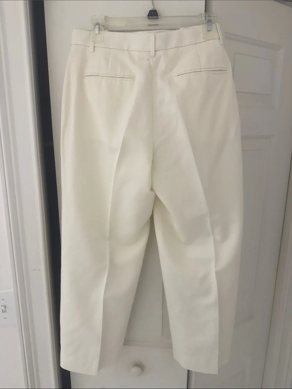 Banana Republic Cream Cropped Lina Linen Pants